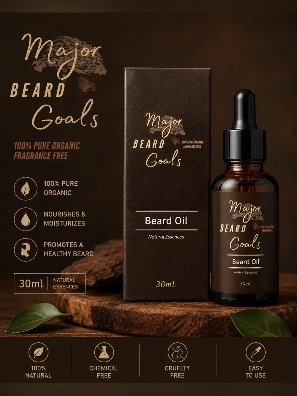 Beard Goals Beard Oil — Brown